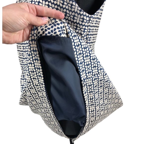 Blue/Cream PIT Amsterdam Fit & Flare Dress US Sz 6 - Picture 7 of 12